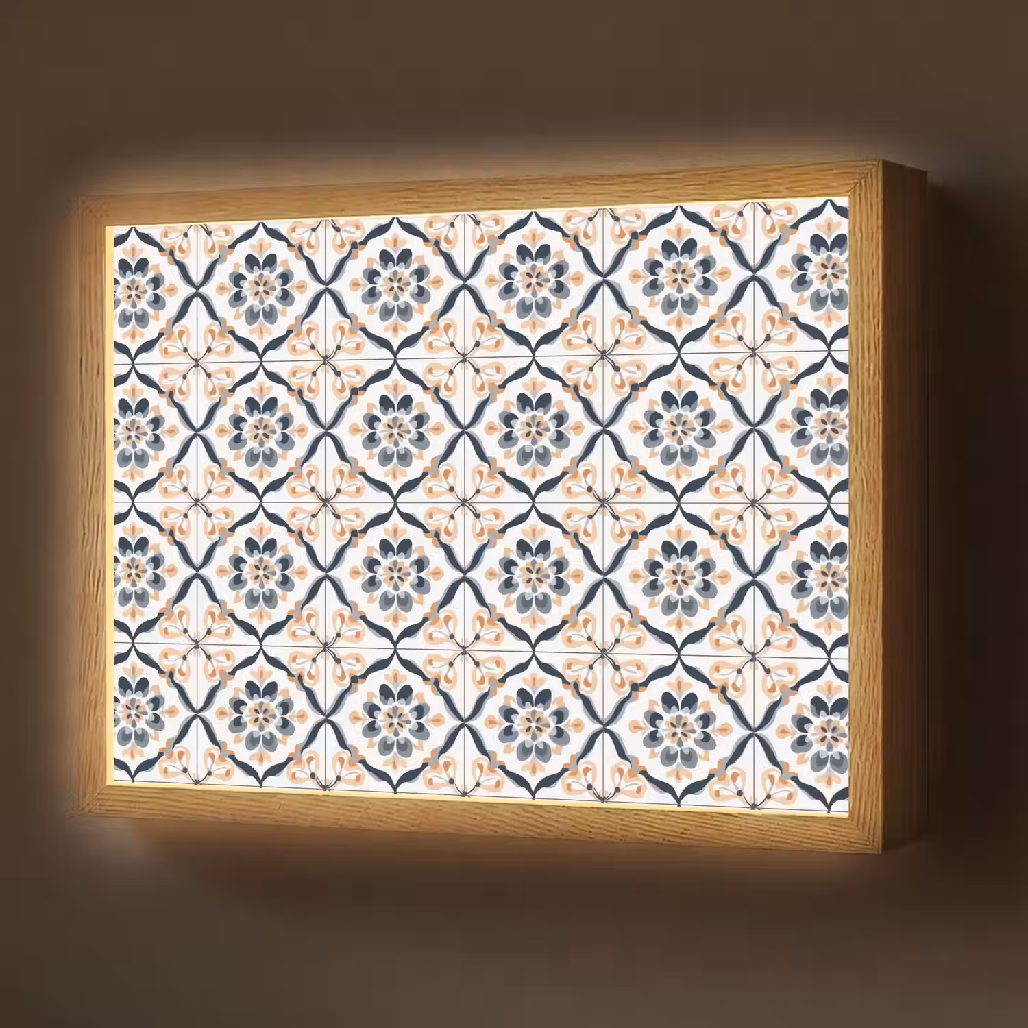 Bladvorm - Patroon - Kleurrijk Light Box met batterij (Wandlamp) middel 907 -z3d_website