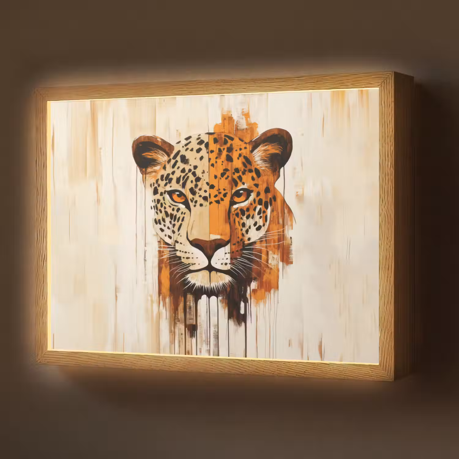 Luipaard - Symmetrisch - Strepen Light Box met batterij (Wandlamp) middel -z3d_website