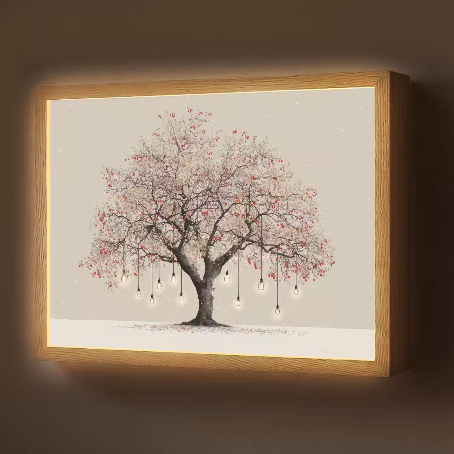 Lichtboom - Winter - Kerst - Meerkleurig Light Box met batterij (Wandlamp) middel -z3d_website