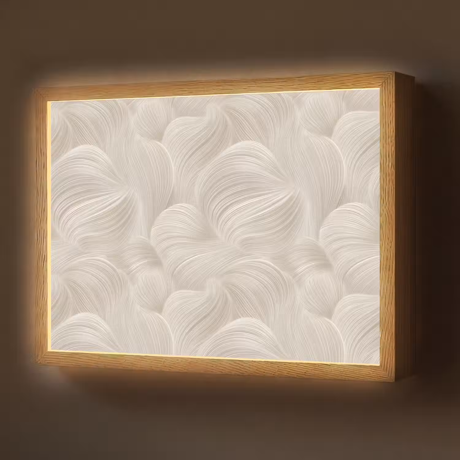 Lijnen - Waaier - Beige Light Box met batterij (Wandlamp) middel 907 -z3d_website