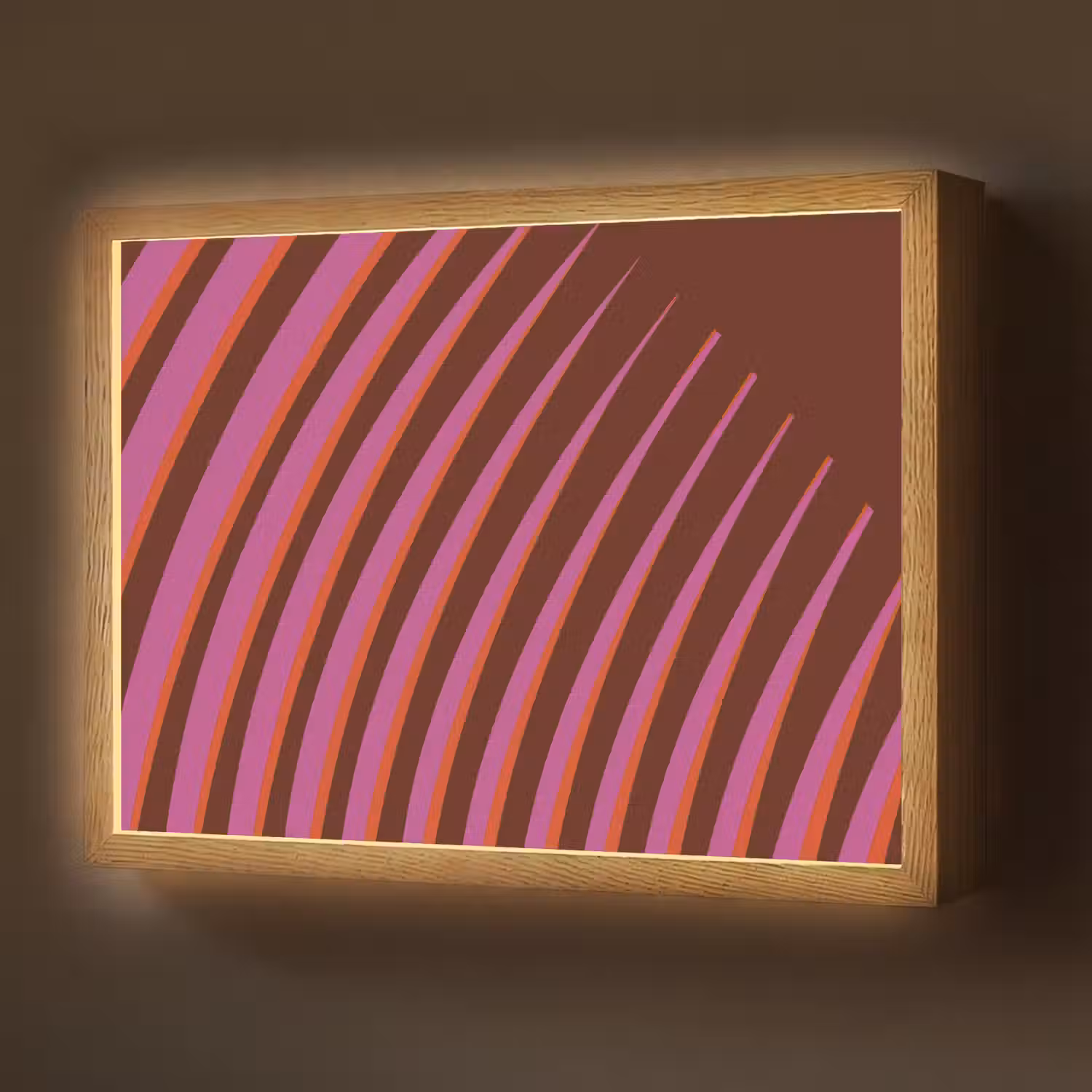 Lijnen - Rood - Beweging Light Box met batterij (Wandlamp) middel -z3d_website
