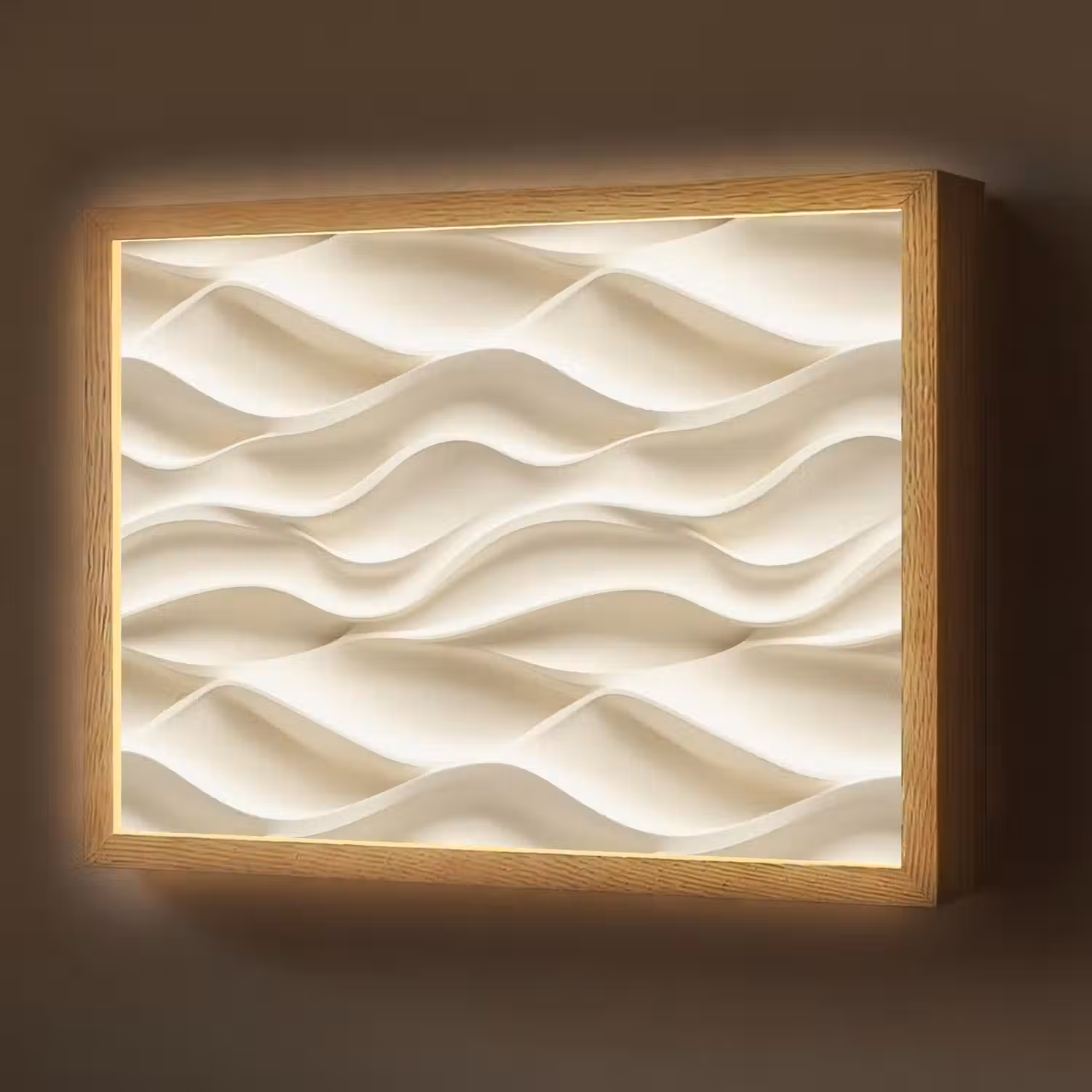 Lijnen - Golvend - Crème Light Box met batterij (Wandlamp) middel 907 -z3d_website