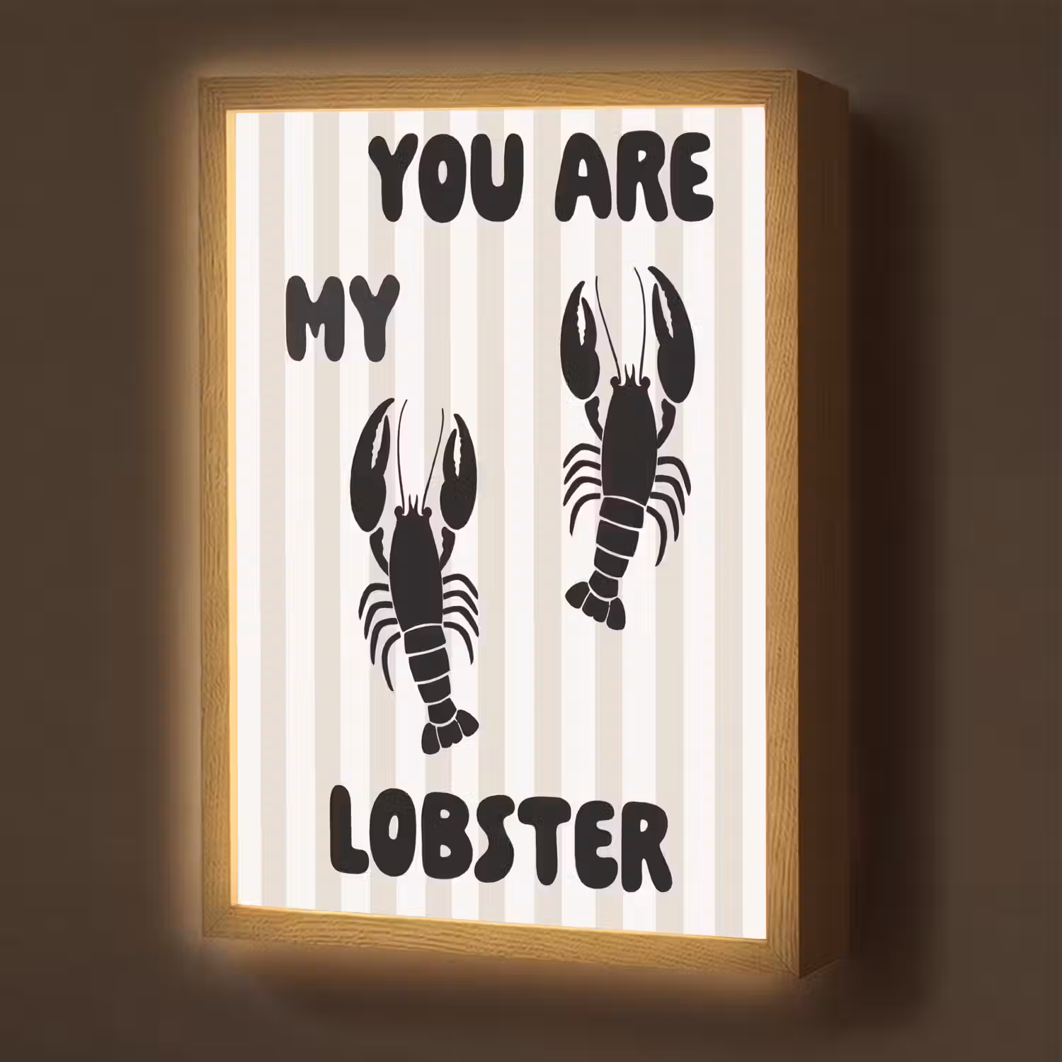 Lobster - Beige - Minimalistisch Light Box met batterij (Wandlamp) middel -z3d_website