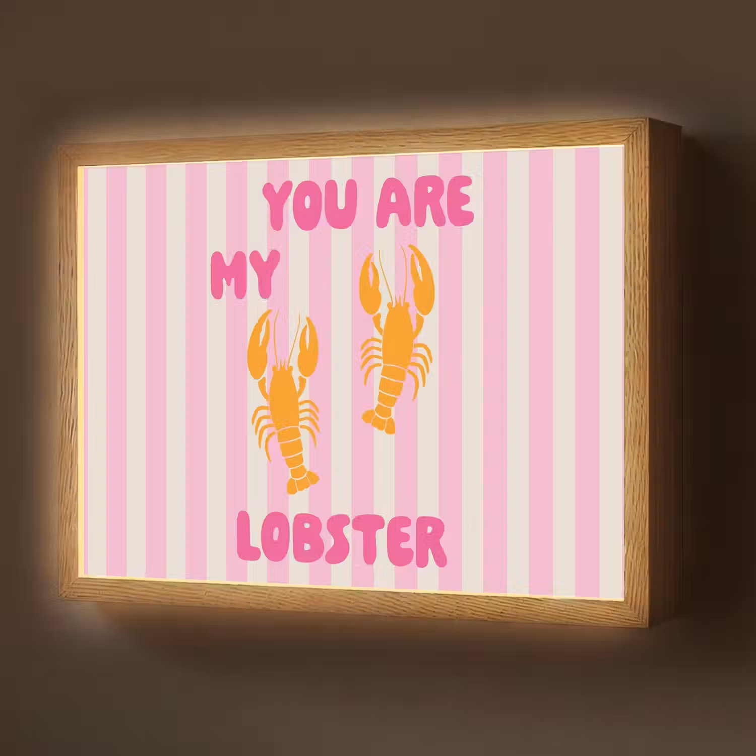 Lobster - Love - Valentijn Light Box met batterij (Wandlamp) middel -z3d_website