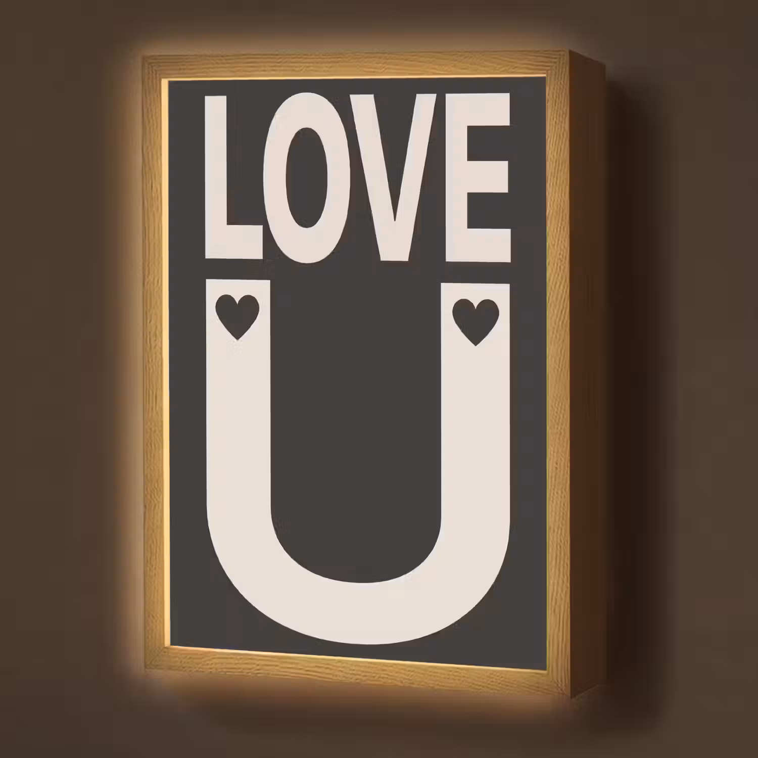 Love - Zwart - Minimalistisch Light Box met batterij (Wandlamp) middel -z3d_website