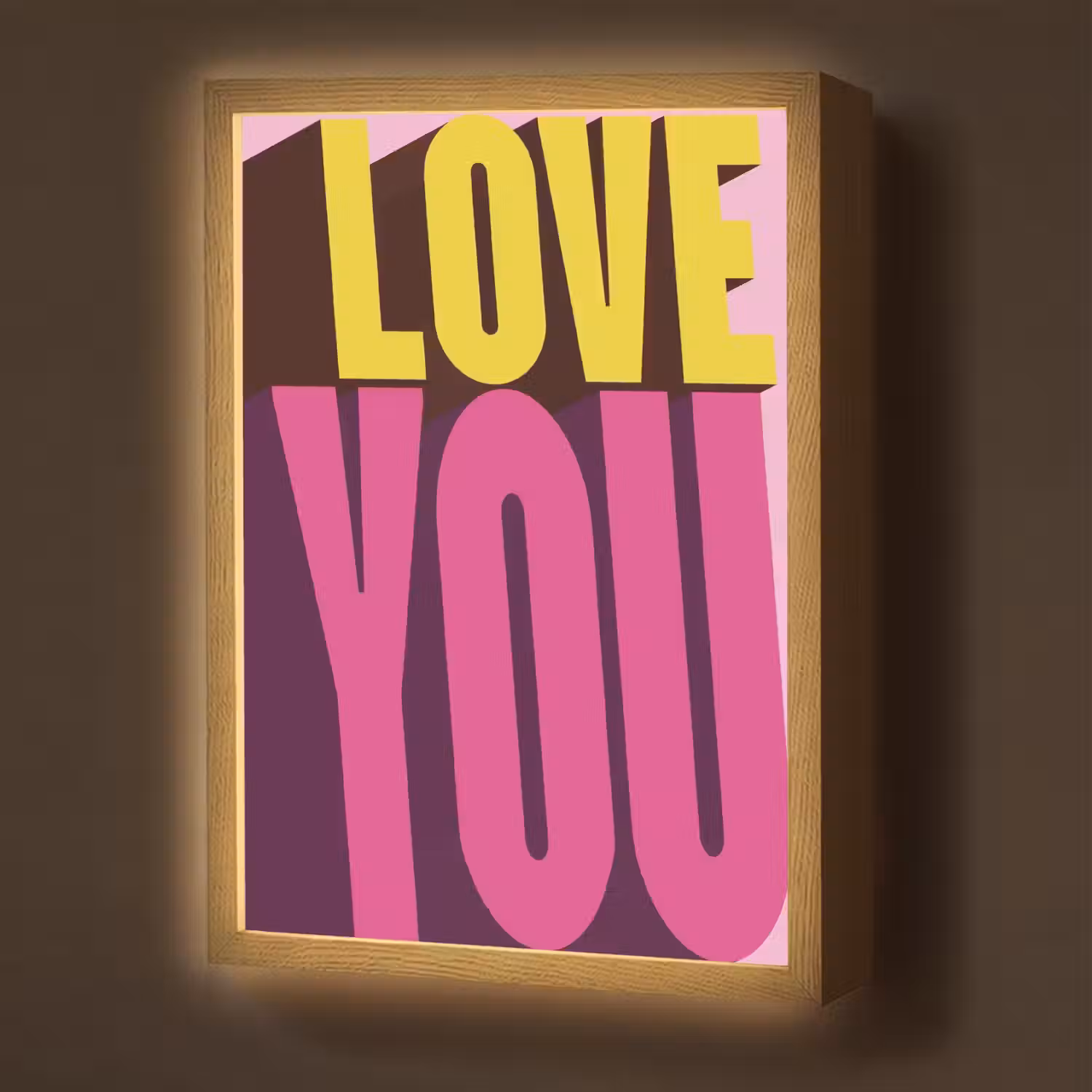 Love - Tekst - Roze - Valentijn Light Box met batterij (Wandlamp) middel -z3d_website