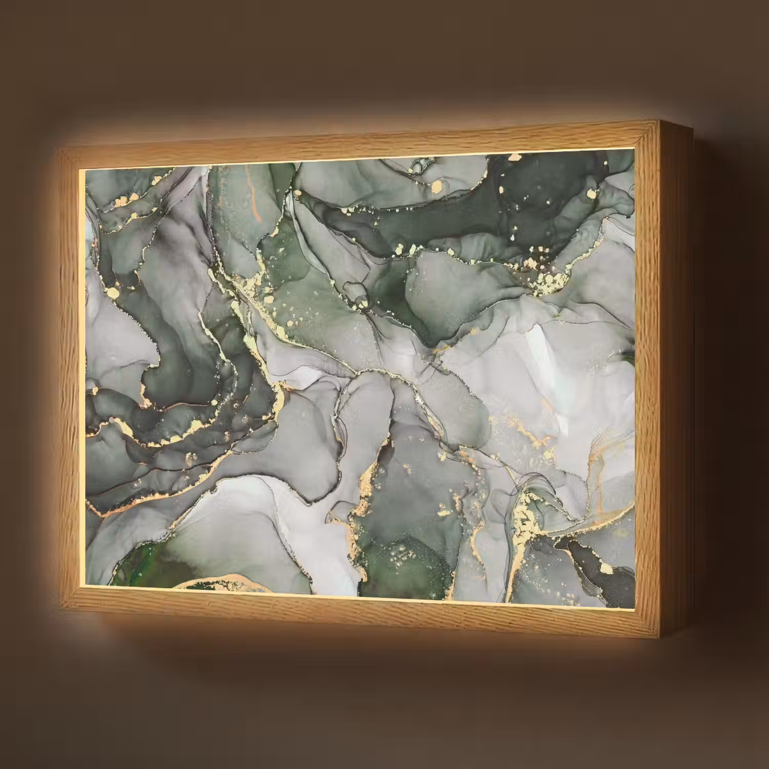 Luxe - Marmer - Groen Light Box met batterij (Wandlamp) middel -z3d_website
