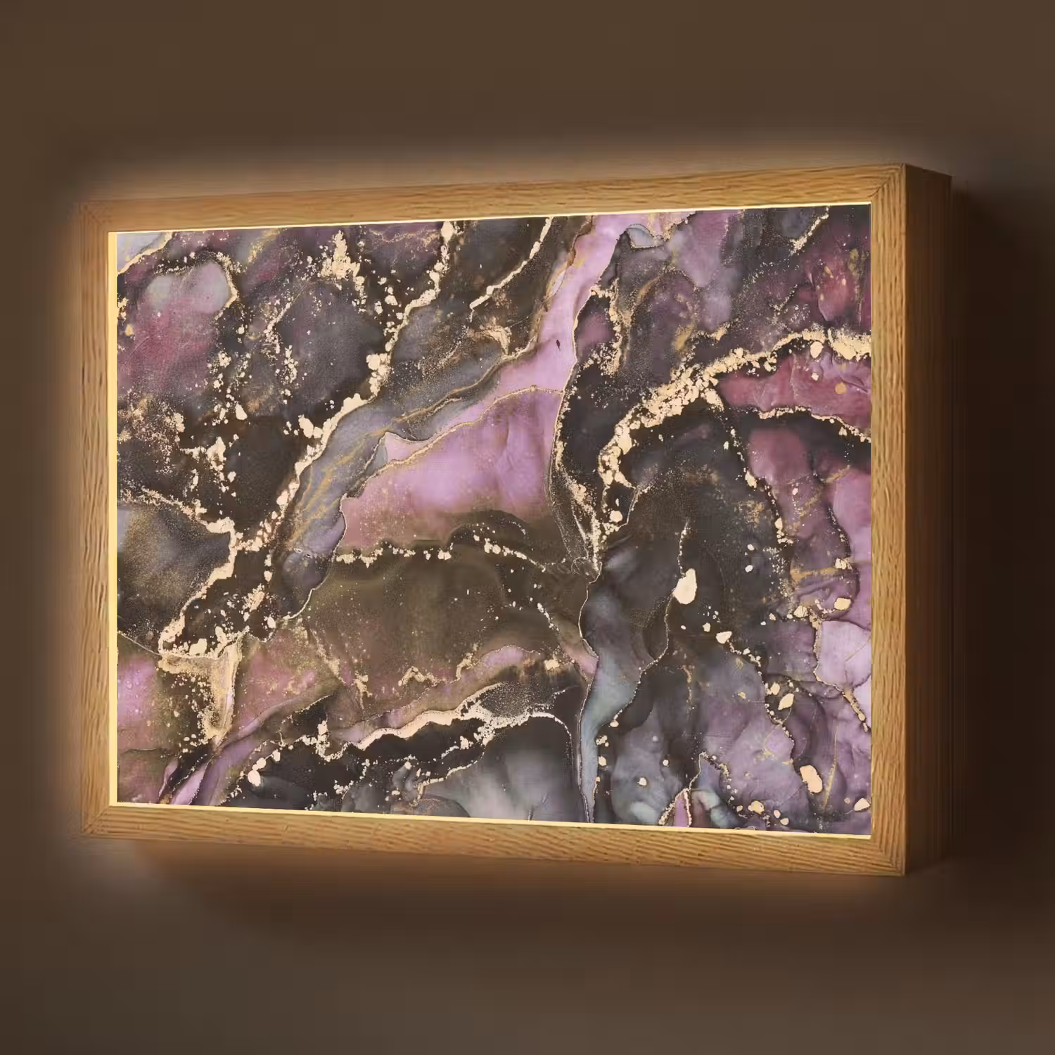 Marmer - Gold - Steen - Abstract Light Box met batterij (Wandlamp) middel -z3d_website
