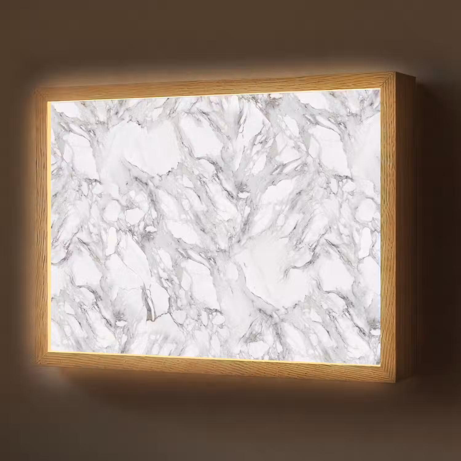Marmer - Gelaagd - Brekend - Grijsstructuur Light Box met batterij (Wandlamp) middel 907 -z3d_website