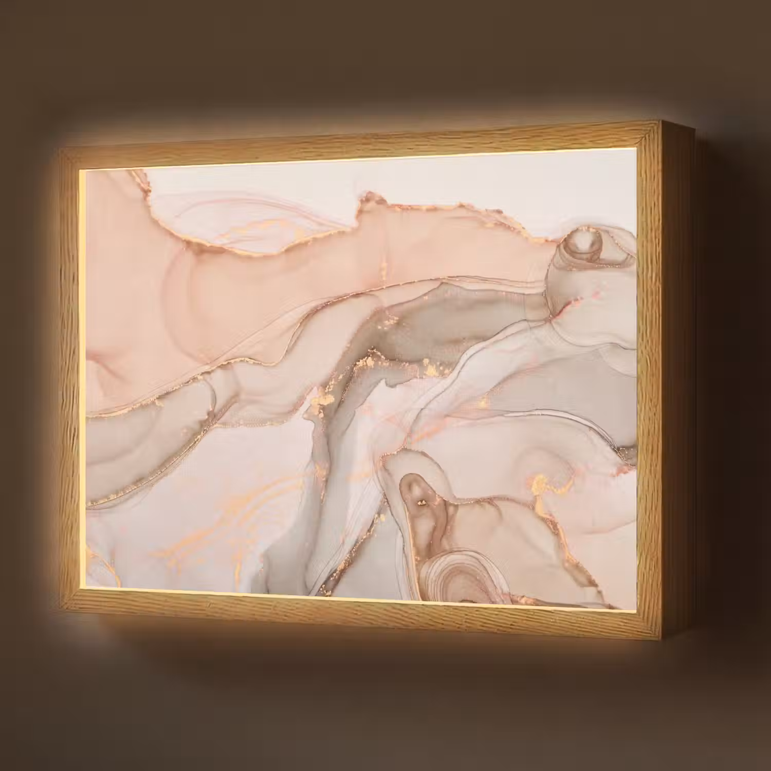 Marmer - Roze - Rosé Light Box met batterij (Wandlamp) middel -z3d_website