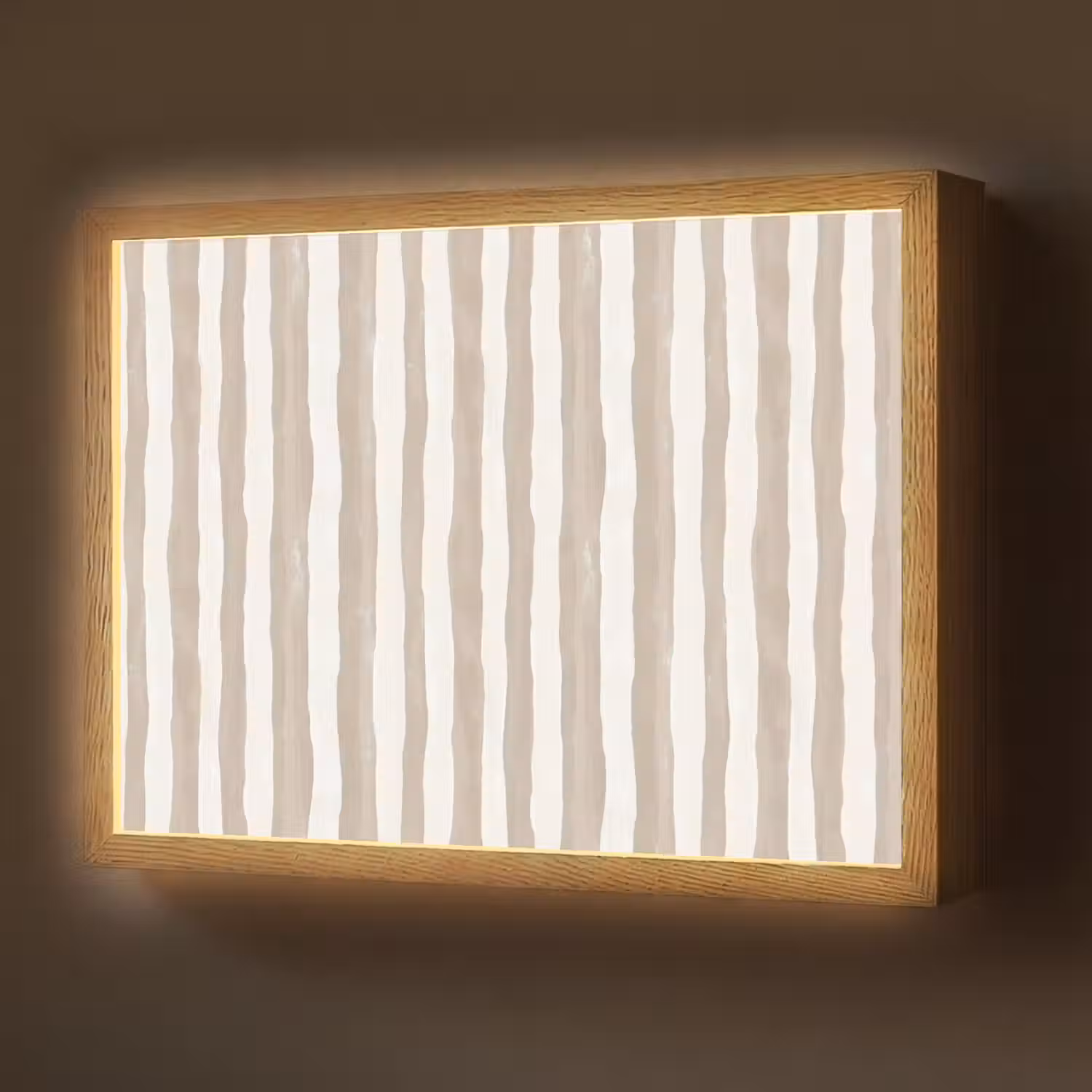 Minimalistisch - Strepen - Beige Light Box met batterij (Wandlamp) middel 907 -z3d_website