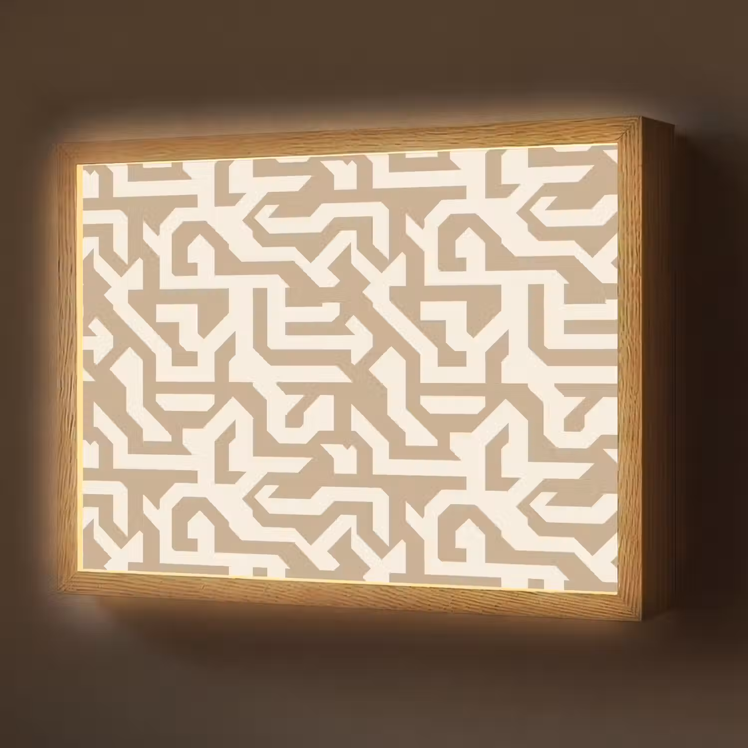 Modern - Abstract - Beige Light Box met batterij (Wandlamp) middel 907 -z3d_website