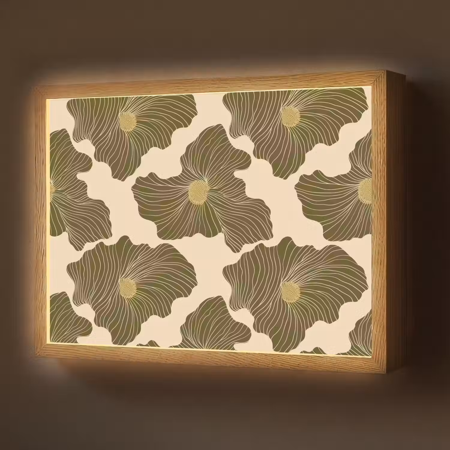 Modern - Abstract - Groen Light Box met batterij (Wandlamp) middel 907 -z3d_website