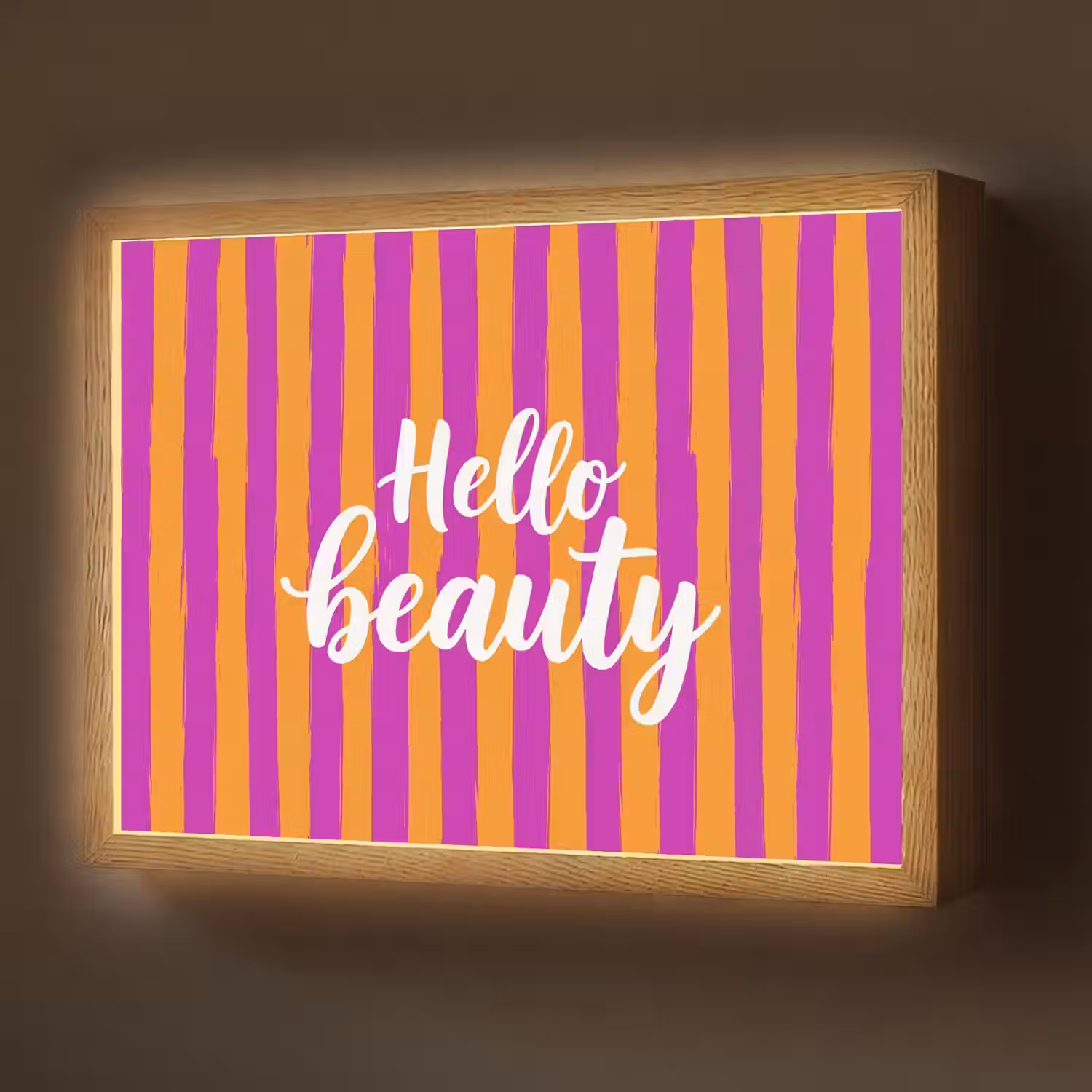 Modern - Hello - Oranje Light Box met batterij (Wandlamp) middel -z3d_website