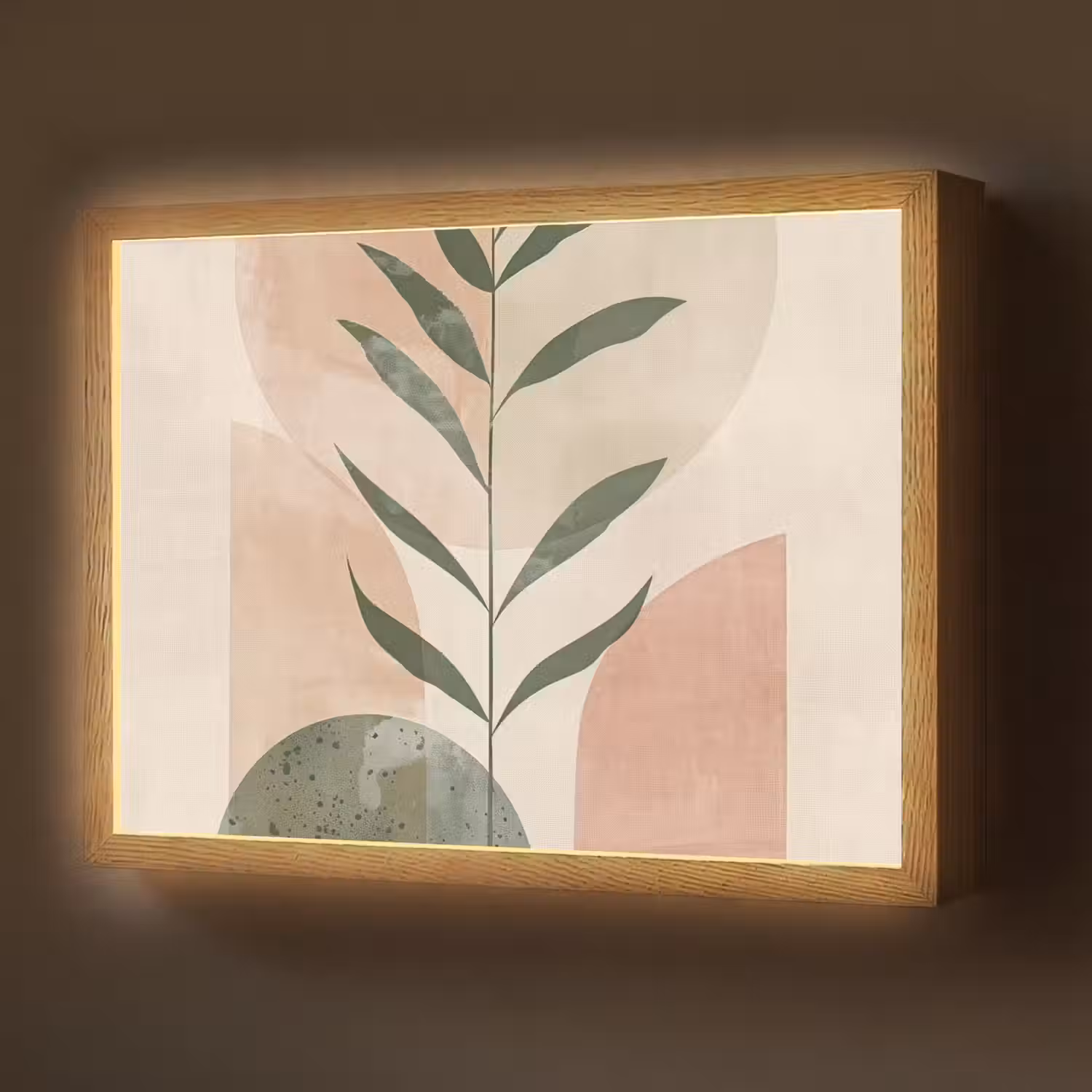 Modern - Roze - Groen - Natuur - Aesthetic Light Box met batterij (Wandlamp) middel -z3d_website