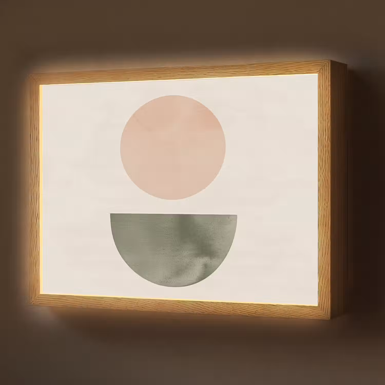 Modern - Roze - Groen - Natuur - Geometrisch - Vormen Light Box met batterij (Wandlamp) middel -z3d_website