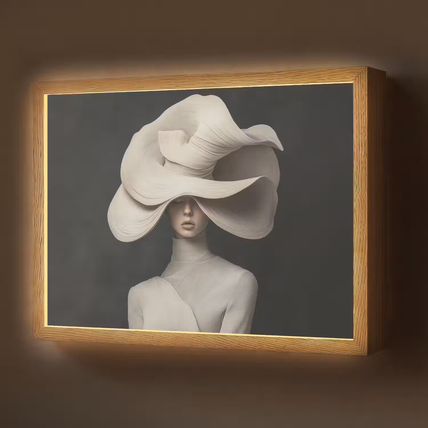 Modern - Vrouw - Hoed Light Box met batterij (Wandlamp) middel -z3d_website