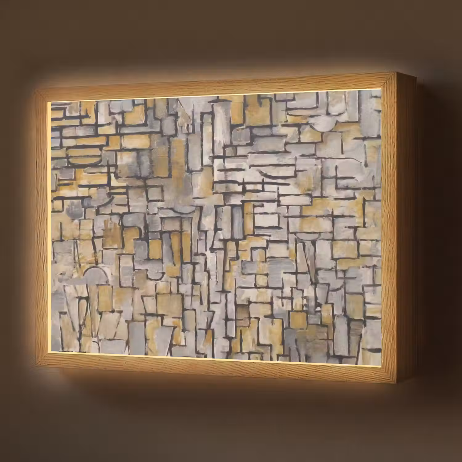 Mondriaan - Kunst - Oude meesters - Tableau I Light Box met batterij (Wandlamp) middel -z3d_website
