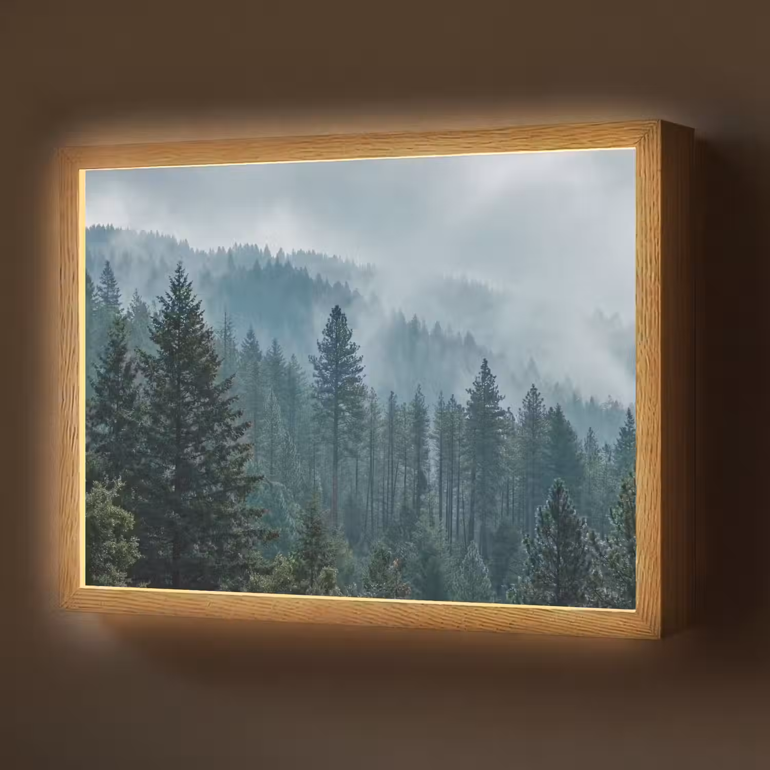 Naaldwoud - Bergen - Mist Light Box met batterij (Wandlamp) middel -z3d_website