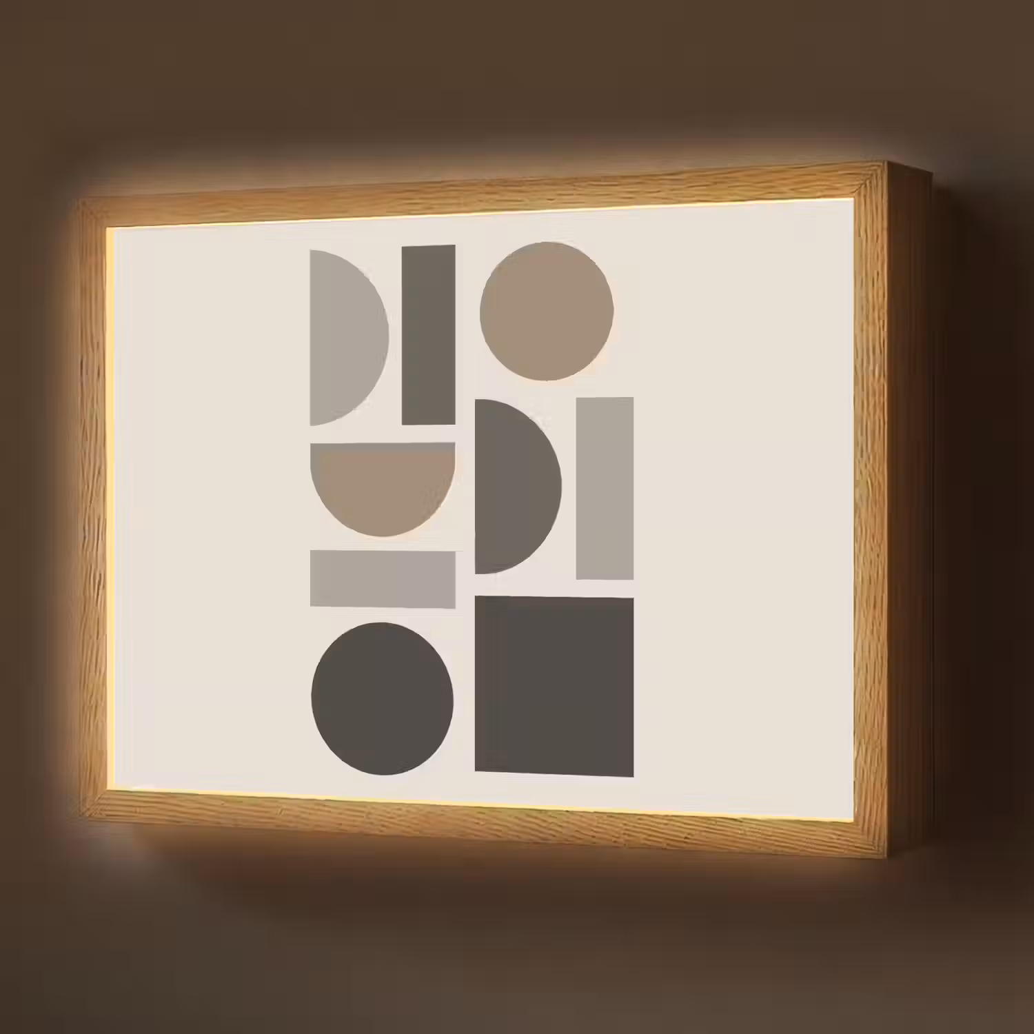 Natuurlijke tinten - Grafisch - Verticale compositie Light Box met batterij (Wandlamp) middel -z3d_website