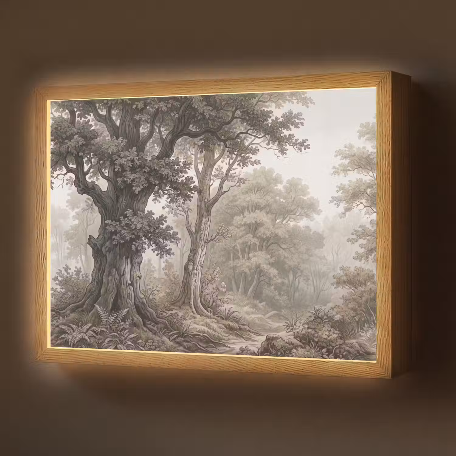 Natuur - Bos - Eik Light Box met batterij (Wandlamp) middel -z3d_website