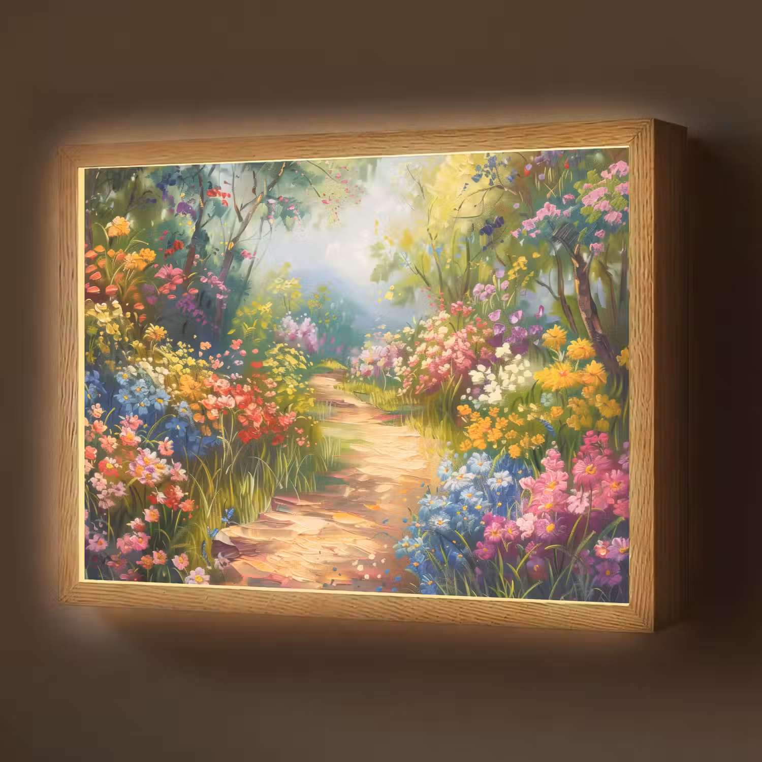 Natuur - Landschap - Bloemen - Kleurrijk Light Box met batterij (Wandlamp) middel -z3d_website