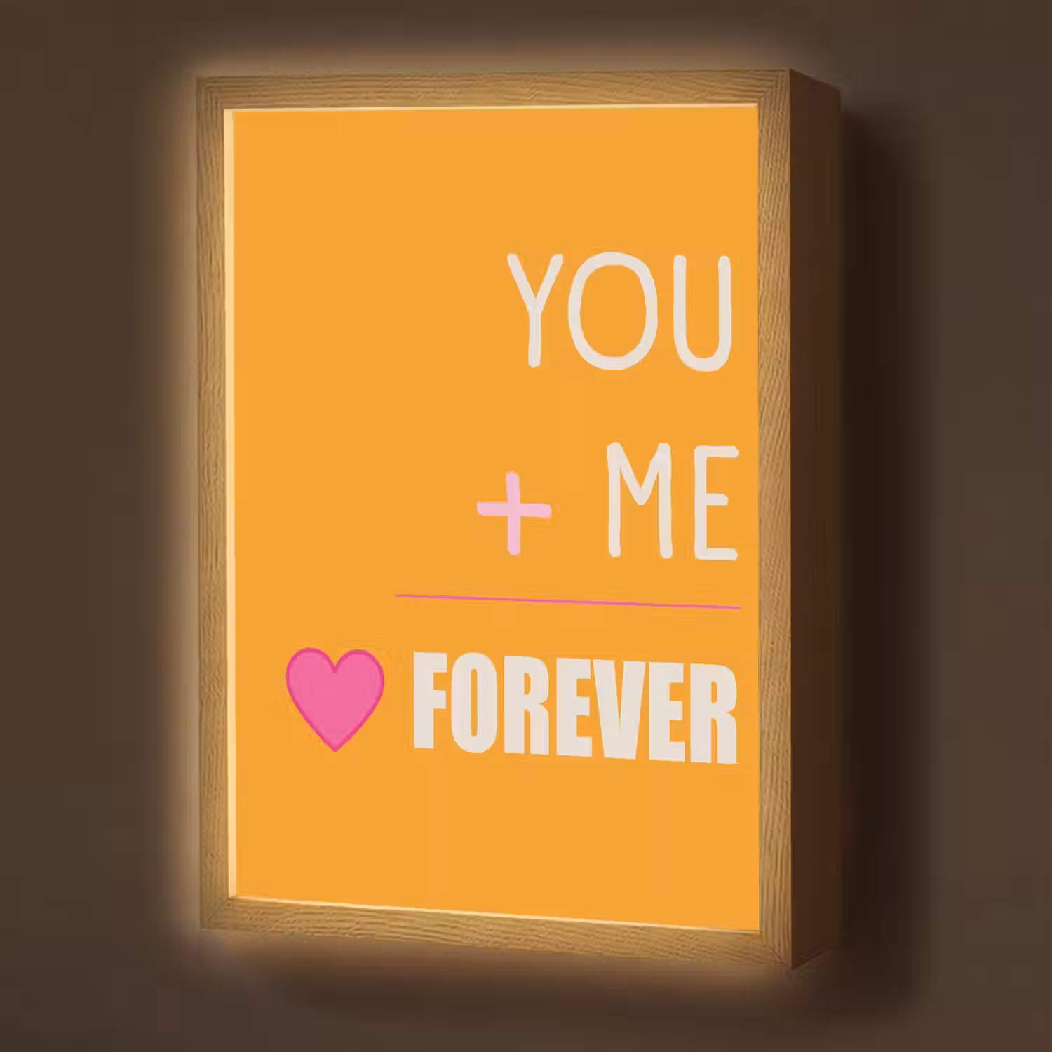 Oranje - Love - Valentijn Light Box met batterij (Wandlamp) middel -z3d_website