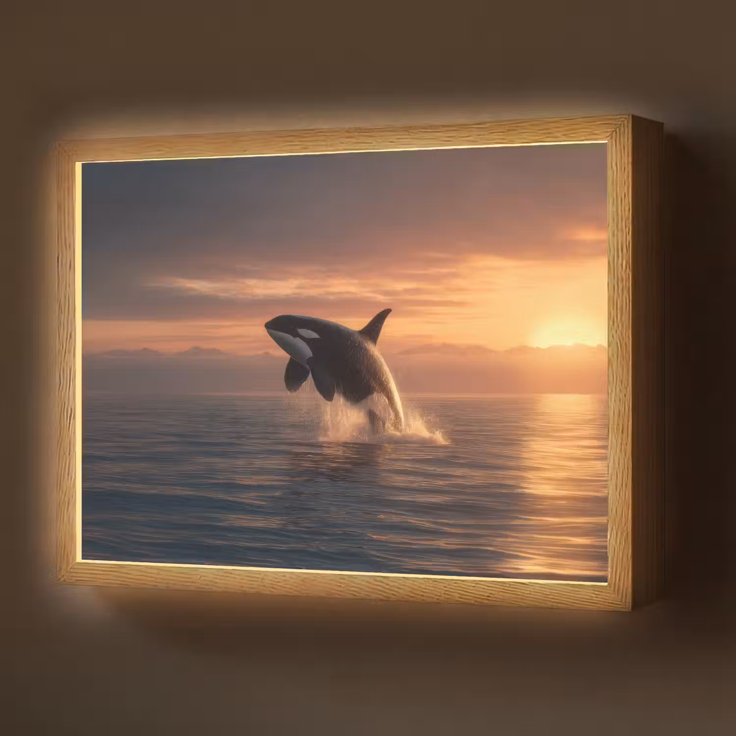 Orka - Zee - Zonsondergang Light Box met batterij (Wandlamp) middel -z3d_website