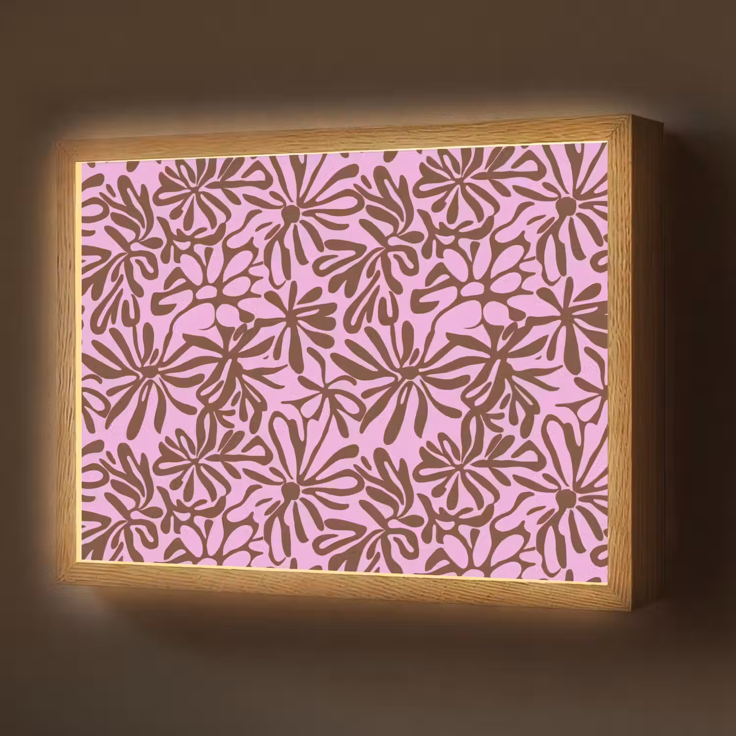 Organisch - Patroon - Roze Light Box met batterij (Wandlamp) middel 907 -z3d_website