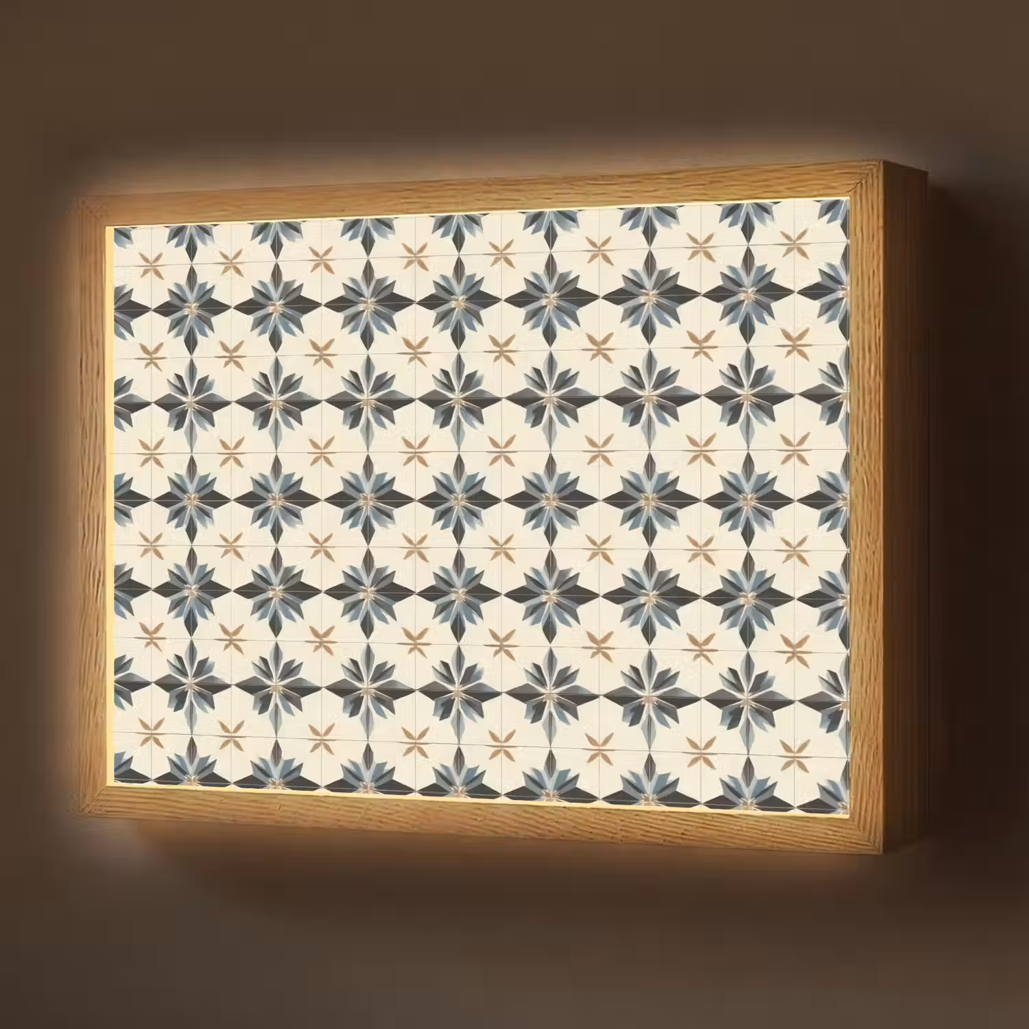 Sierlijk - Ornament - Blauw Light Box met batterij (Wandlamp) middel 907 -z3d_website