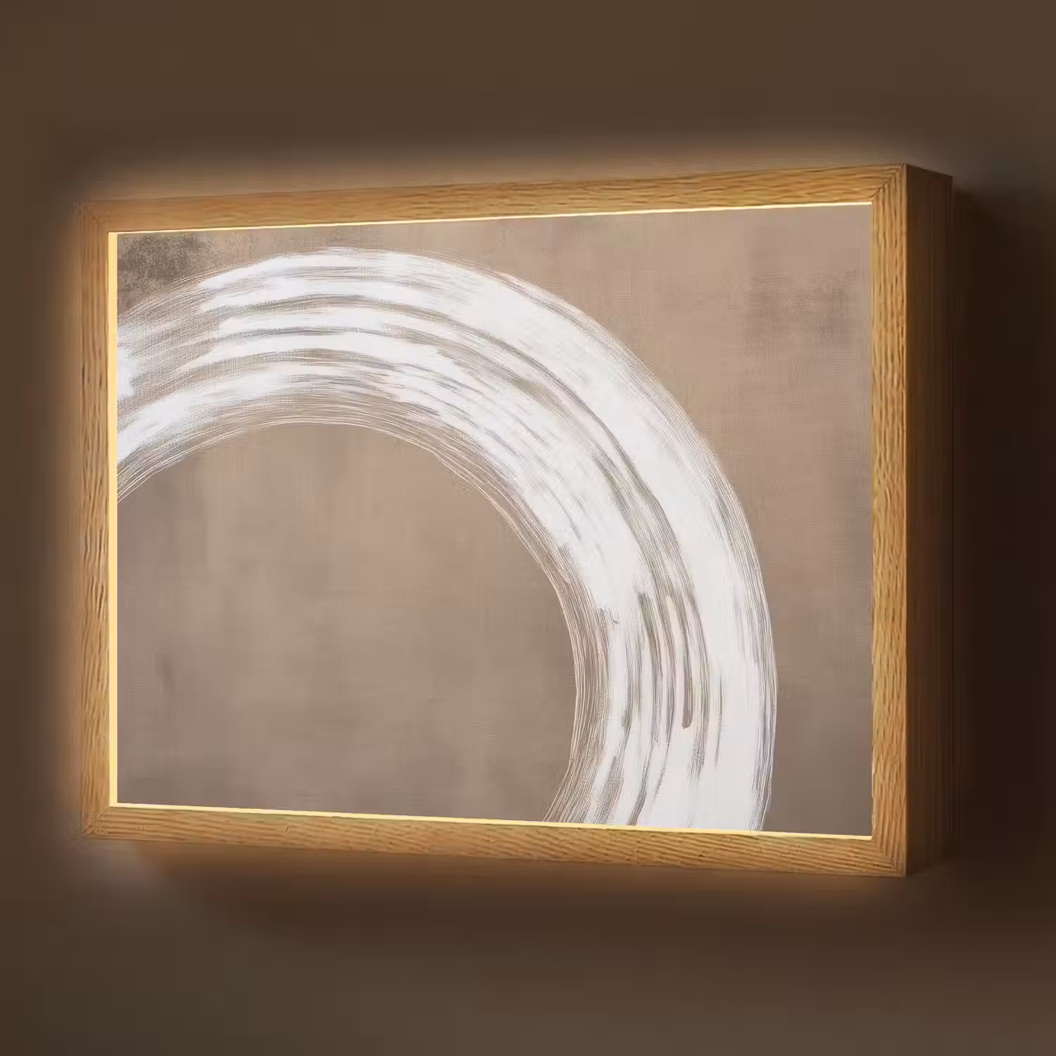 Verf - Bruin - Japandi Light Box met batterij (Wandlamp) middel -z3d_website