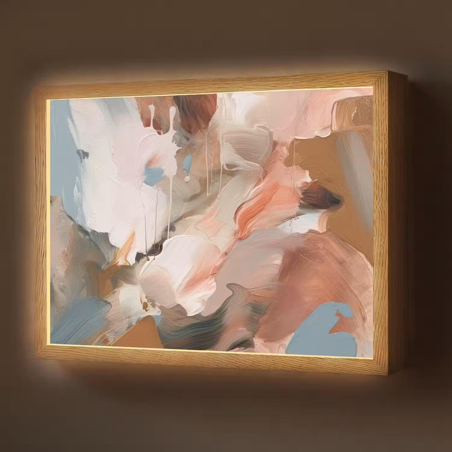 Verf - Kleuren - Abstract - Kunst Light Box met batterij (Wandlamp) middel -z3d_website
