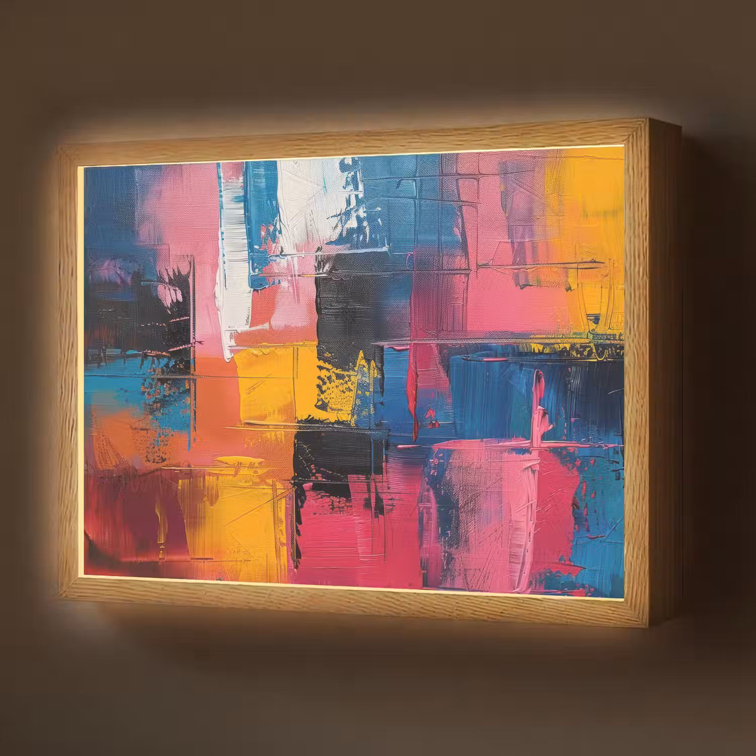 Verflook - Kunst - Modern - Abstract Light Box met batterij (Wandlamp) middel -z3d_website