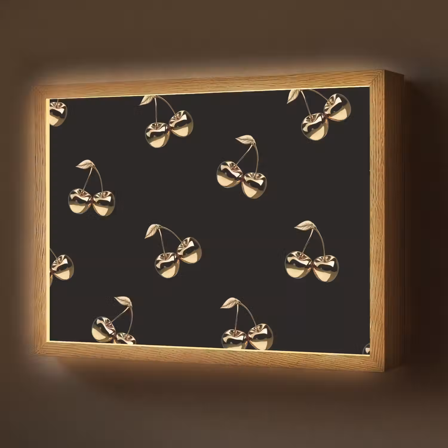 Patroon - Kersen - Goud - Chrome Light Box met batterij (Wandlamp) middel -z3d_website