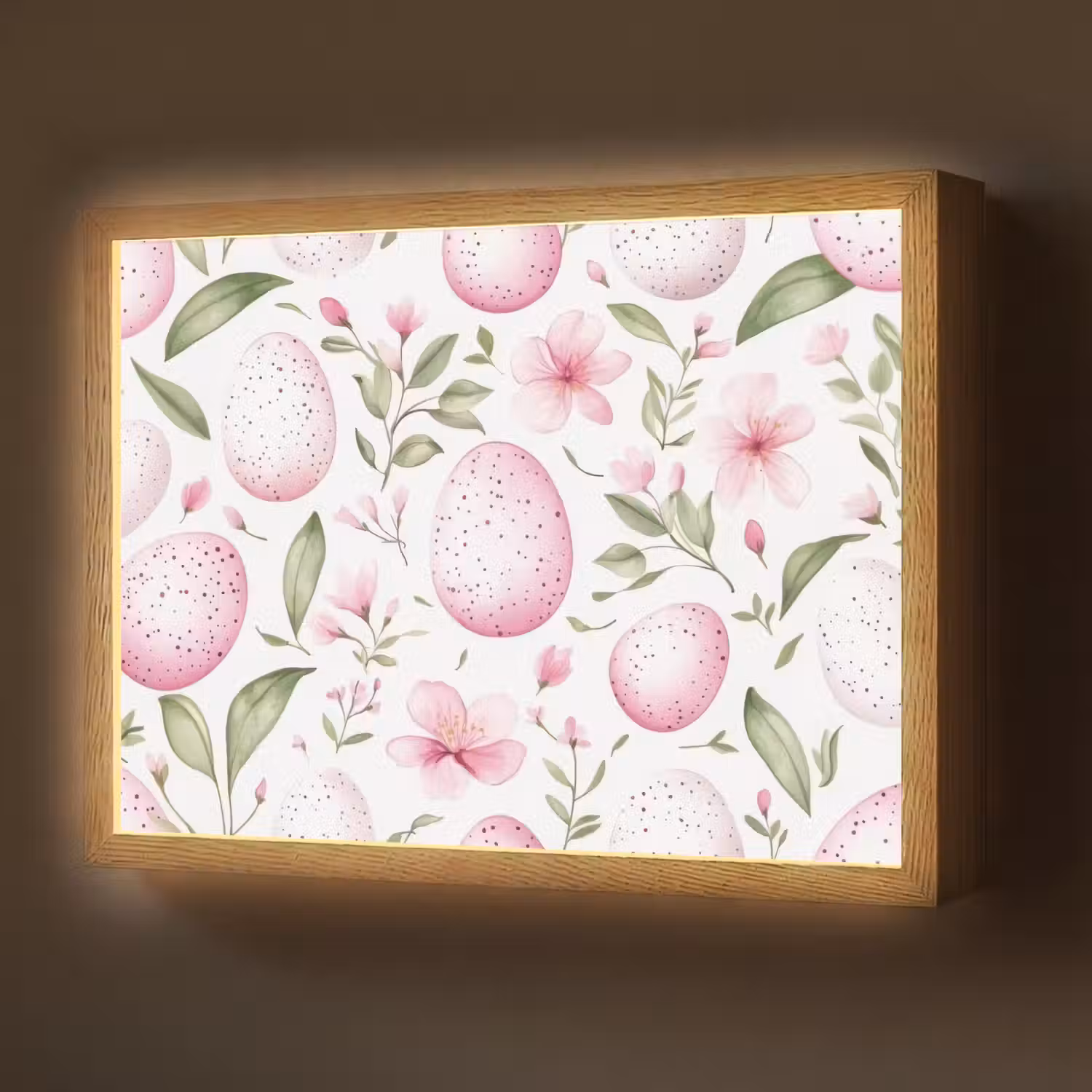 Patroon - Eieren - Roze - Pasen Light Box met batterij (Wandlamp) middel -z3d_website