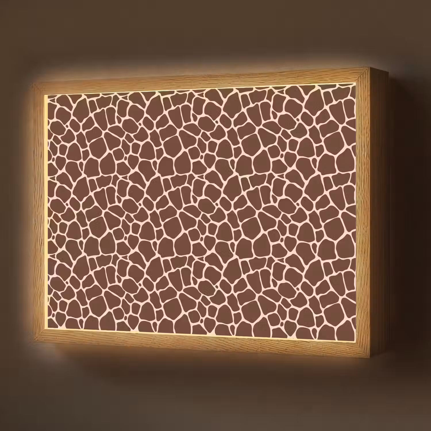 Patroon - Giraf - Bruin Light Box met batterij (Wandlamp) middel 907 -z3d_website