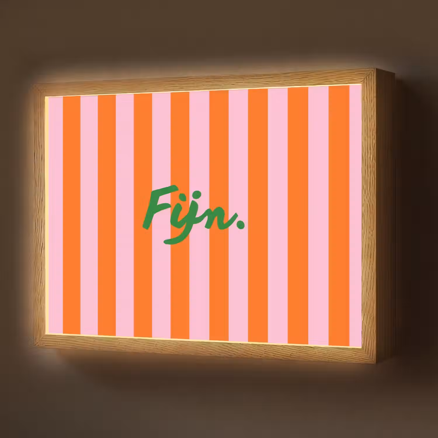Patroon - Oranje - Fijn - Strepen Light Box met batterij (Wandlamp) middel -z3d_website