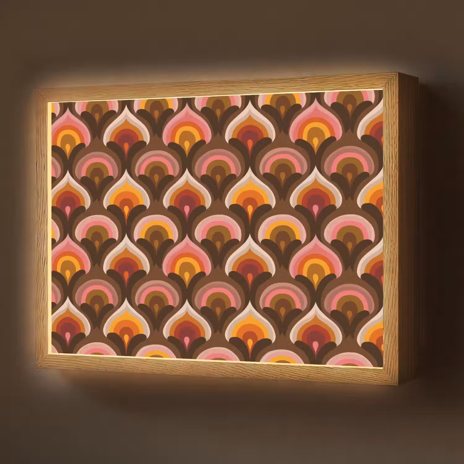 Patroon - Retro - Kleurrijk Light Box met batterij (Wandlamp) middel 907 -z3d_website