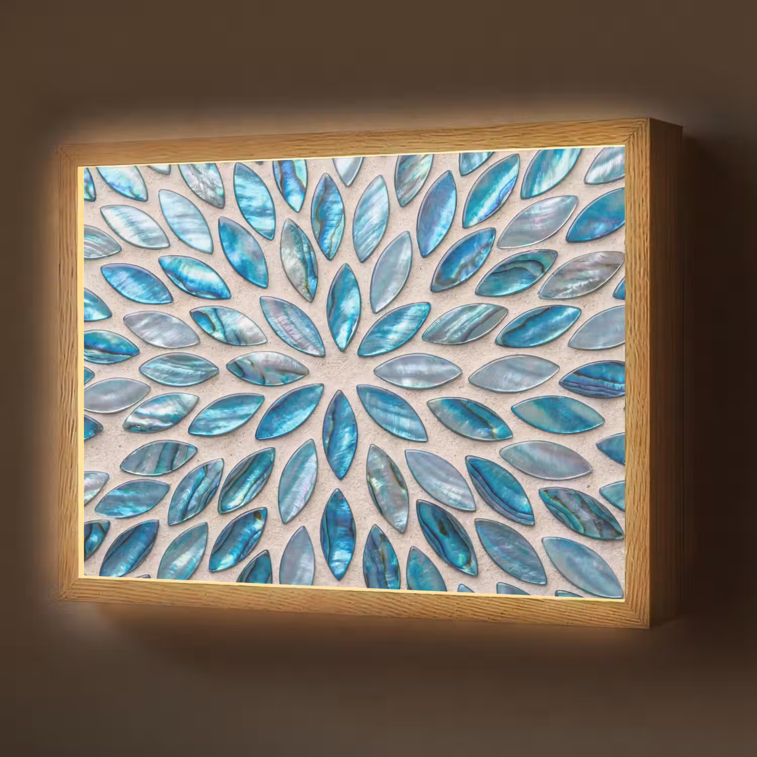 Patroon - Glans - Abstract - Blauw - Decoratie Light Box met batterij (Wandlamp) middel -z3d_website