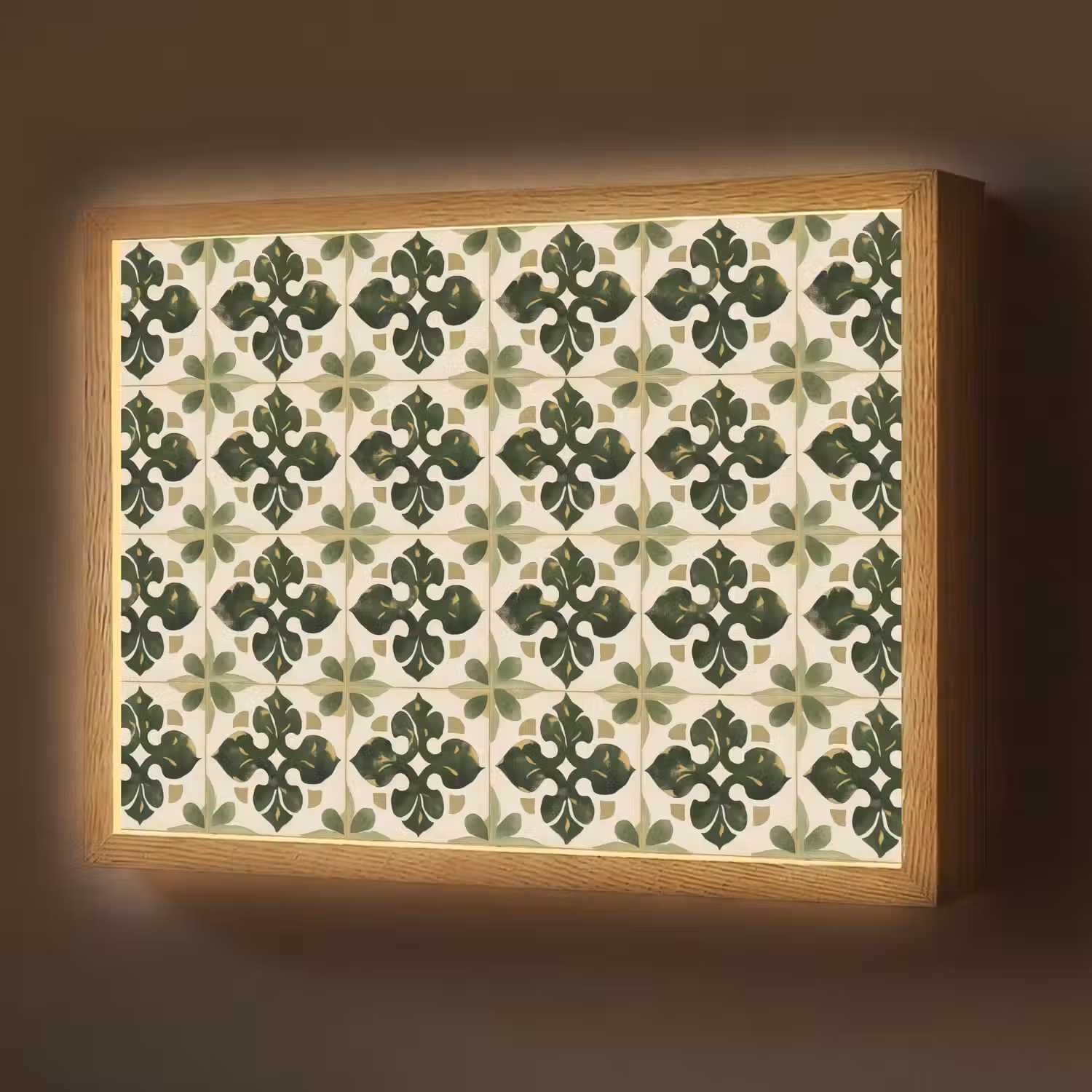 Patroon - Tegel - Groen Light Box met batterij (Wandlamp) middel 907 -z3d_website