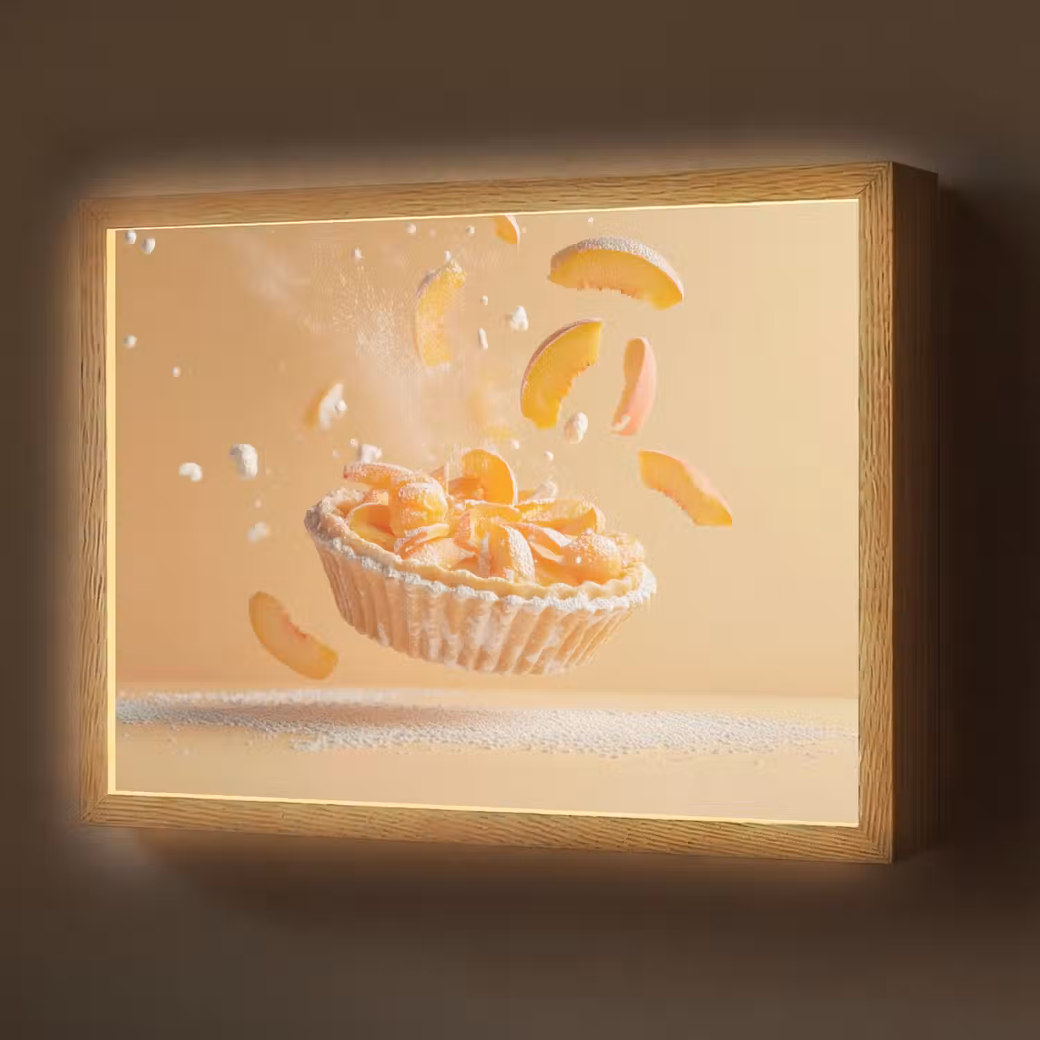 Peach - Eten - Taart - Oranje Light Box met batterij (Wandlamp) middel -z3d_website