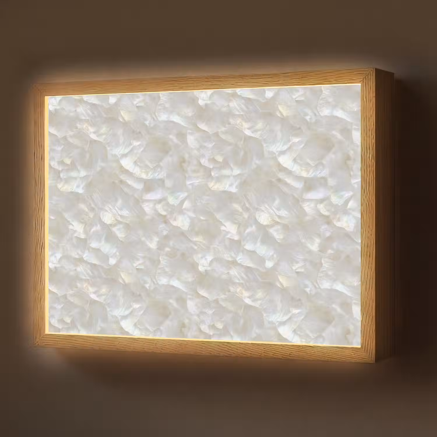 Parelmoerglans - Wit - Schelp Light Box met batterij (Wandlamp) middel 907 -z3d_website