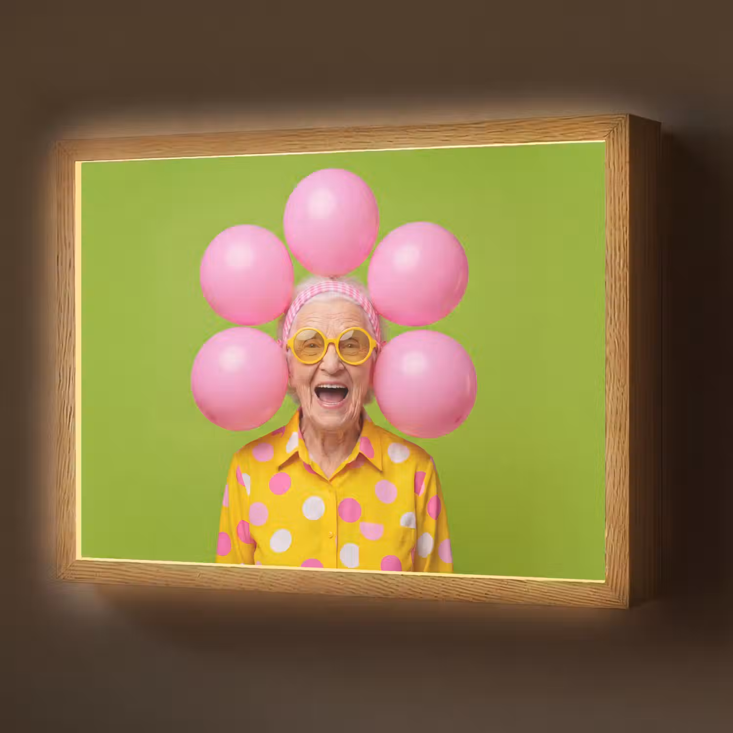 Mens - Ballonnen - Feest - Kleurrijk - Roze Light Box met batterij (Wandlamp) middel -z3d_website