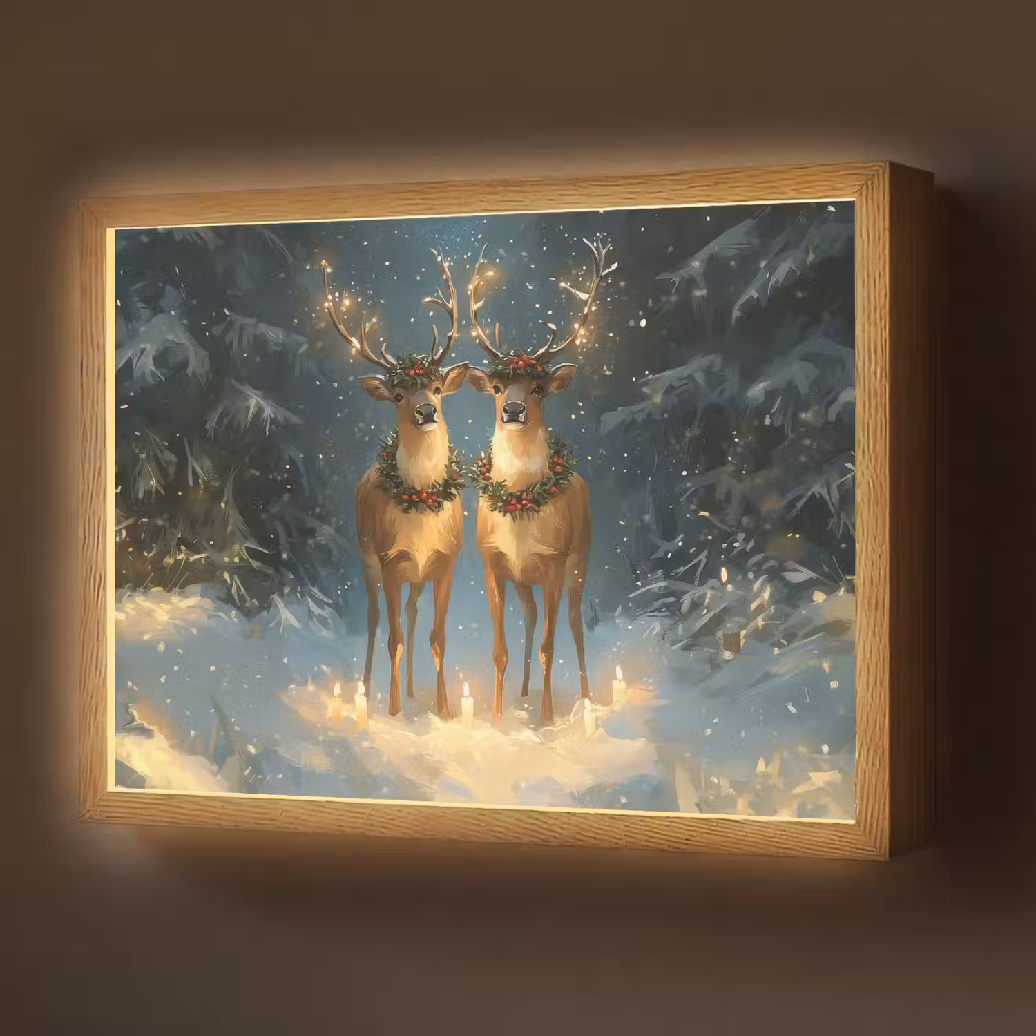 Dennensprookje - Rendier - Nacht Light Box met batterij (Wandlamp) middel -z3d_website