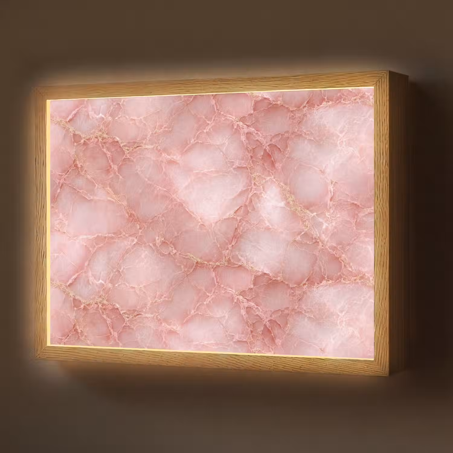 Roze - Kwarts - Goud - Marmer Light Box met batterij (Wandlamp) middel 907 -z3d_website