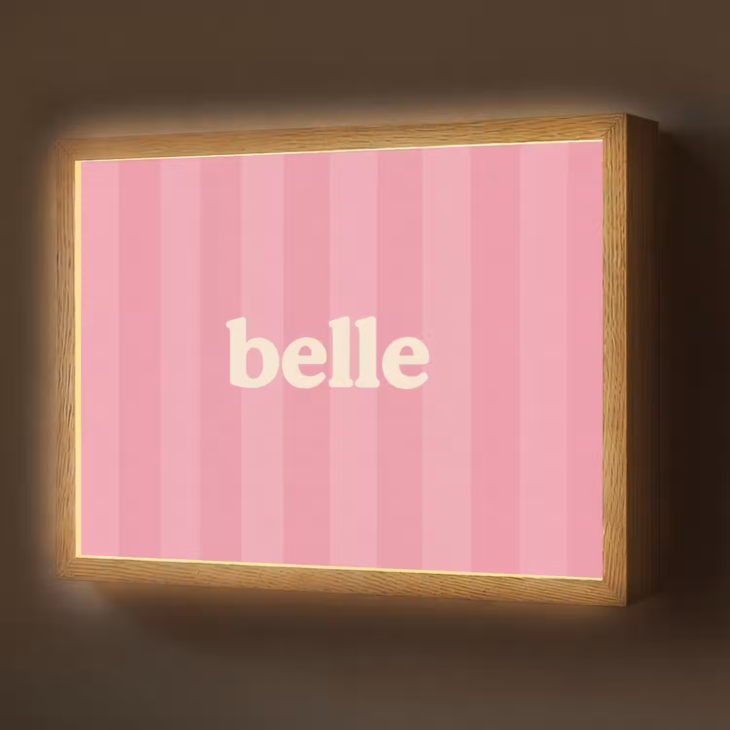 Roze - Gestreept - Belle Light Box met batterij (Wandlamp) middel -z3d_website