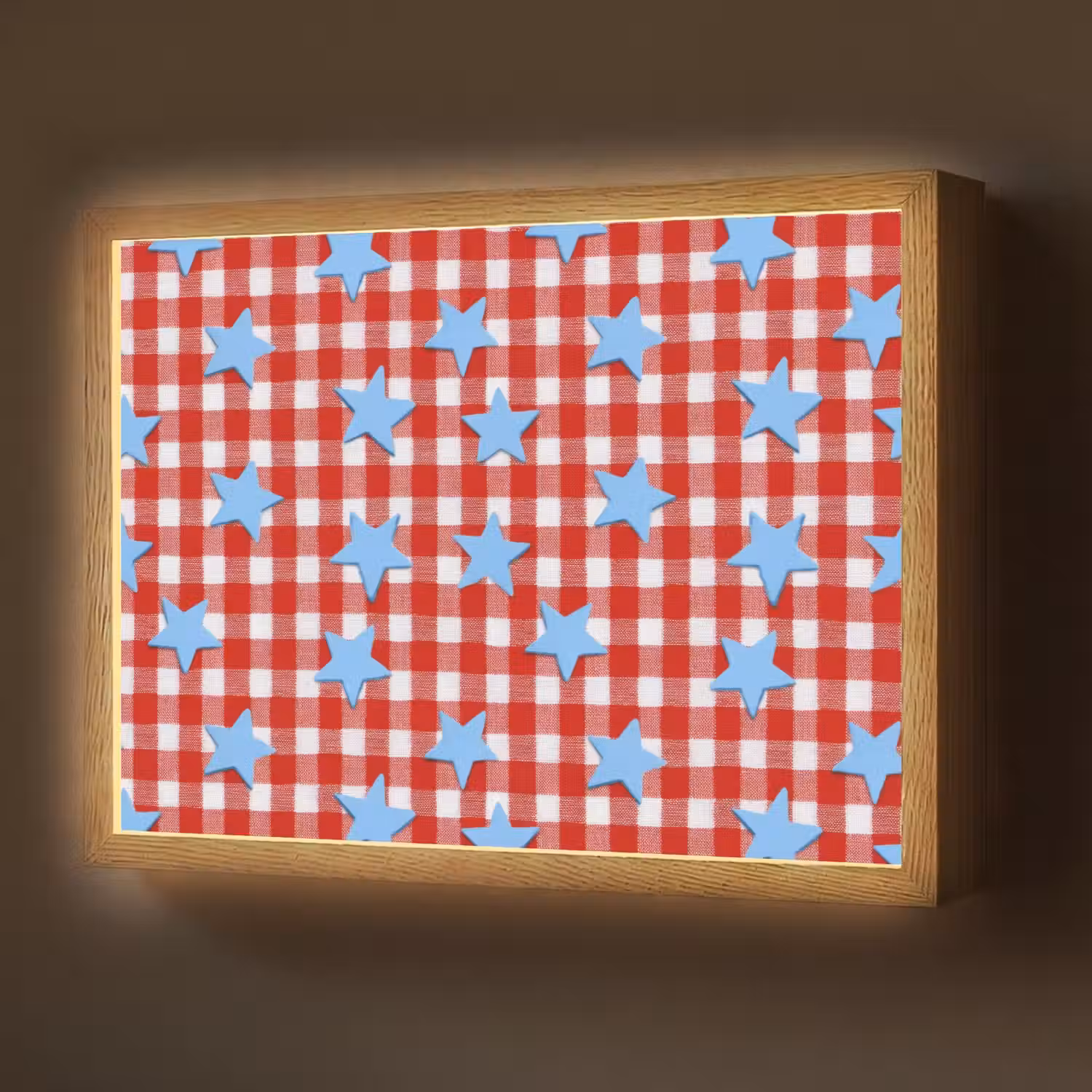 Ruit - Sterren - Rood Light Box met batterij (Wandlamp) middel 907 -z3d_website