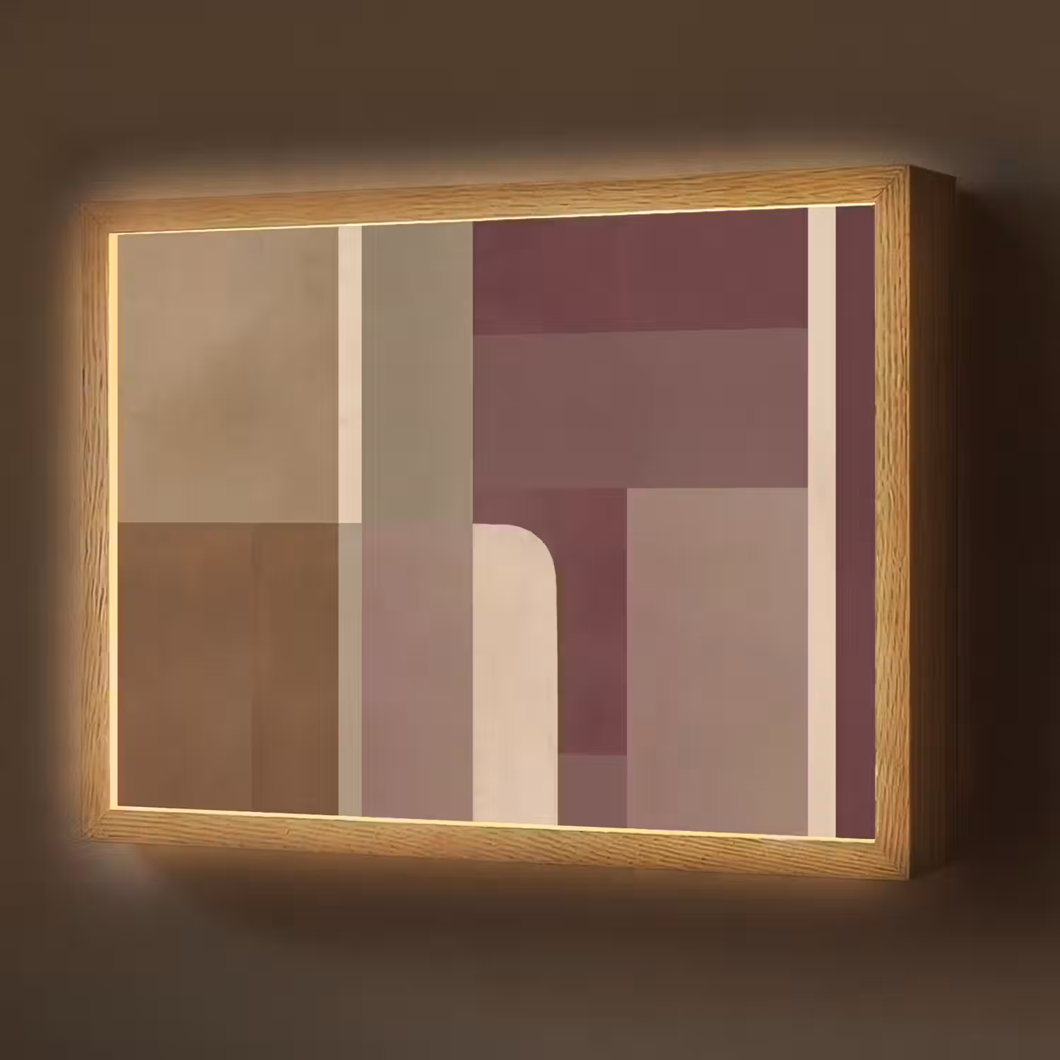 Vlakken - Abstract - Bordeaux - Lijnen Light Box met batterij (Wandlamp) middel -z3d_website