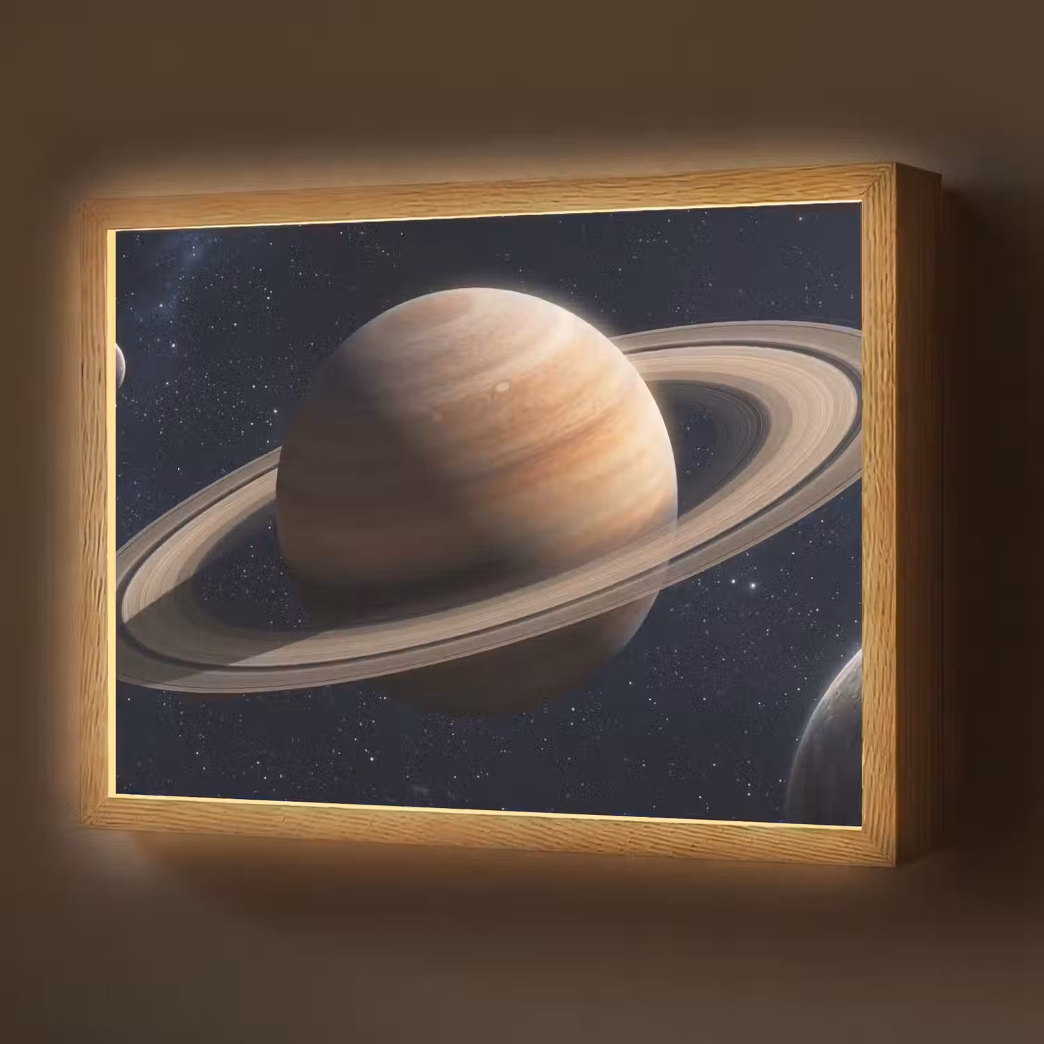 Planeten - Saturnus - Ruimte Light Box met batterij (Wandlamp) middel -z3d_website