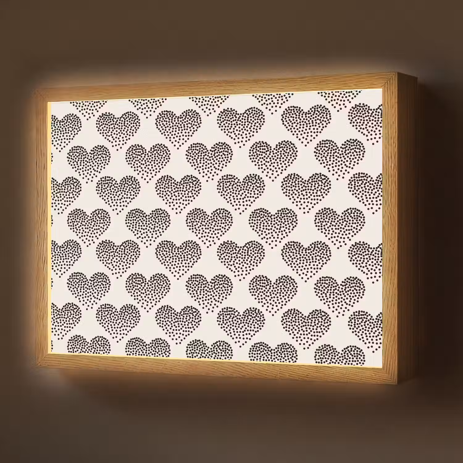 Polka - Stippen - Wit - Zwart Light Box met batterij (Wandlamp) middel 907 -z3d_website
